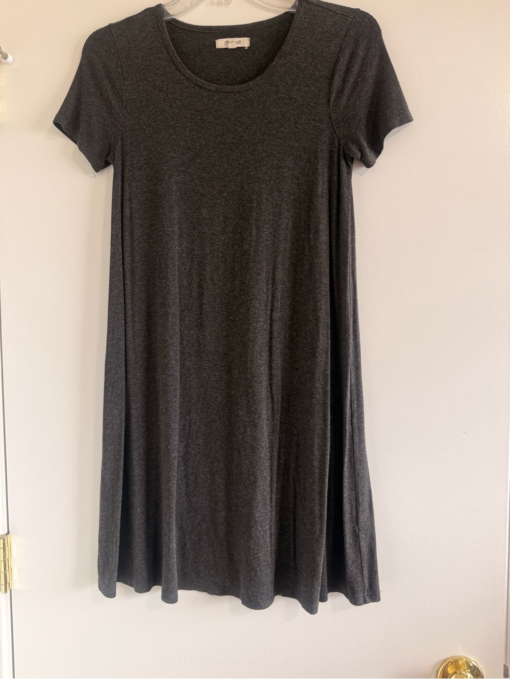 Madewell womens Charcoal Gray Short-Sleeve Swing Dress